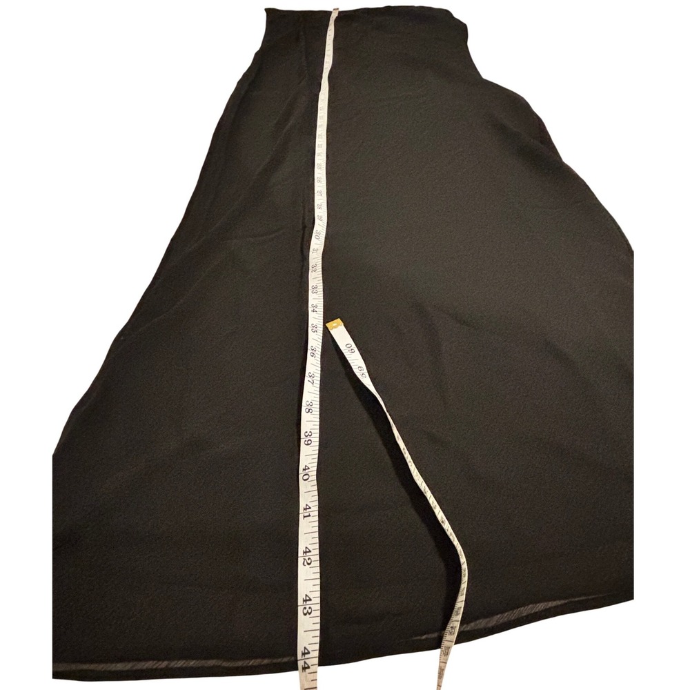 Lioness Devon Maxi Skirt Licorice Medium Black Sheer Textured Flowy Full Length - Picture 6 of 8